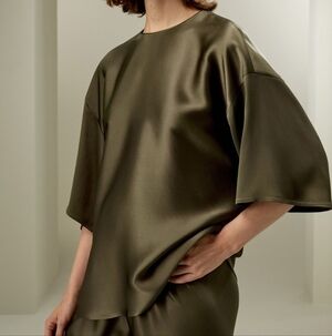 Lily Silk Relaxed Crewneck Blouse